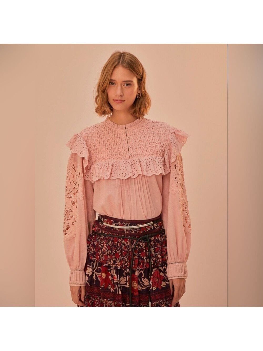 Farm Rio Rose Honeycomb Blouse